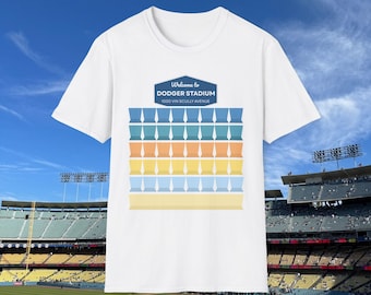 Dodger Stadium Seat Color T-Shirt | Los Angeles Baseball Fan Tee