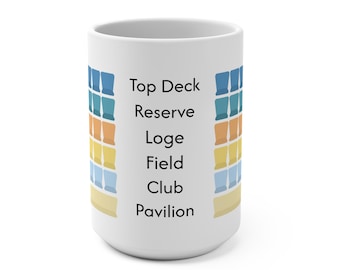 Tazza con i colori dei sedili dello stadio dei Dodgers da 15 once / Regalo per i tifosi dei Dodgers / Regalo di baseball