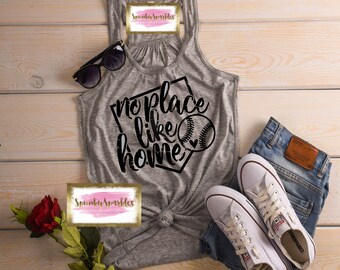 No Place Like Home Baseball Shirt, Baseball Mom TShirt, Funny Baseball Shirt, Womens Shirt, Softball, Home Baseball Shirt, Gift for Mom