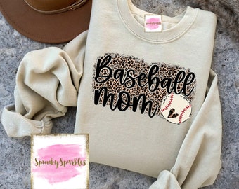 Baseball Mom Shirt, Leopard Baseball Mom Shirt, Baseball T-Shirt, Baseball Sweatshirt, Sports Mom Shirts, Baseball Love, Cute Baseball Tee