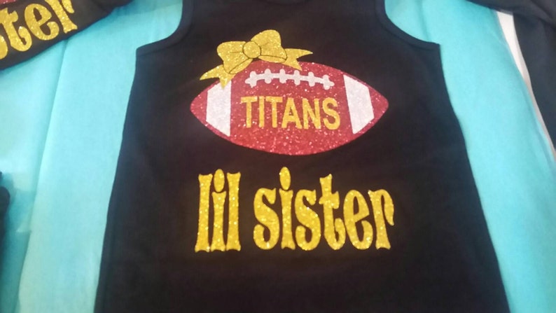 Football Sister Shirt, Football, Sports Sister, Lil Sister Biggest Fan, Big Sister Football Shirt, Girls Football Shirt, Football Shirt image 1