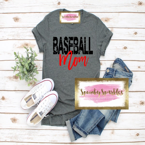 Baseball Mom Shirt, Womens Plus Size Tee, Custom Team Colors