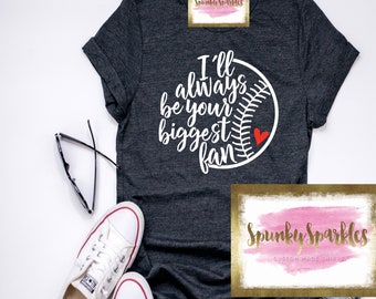 Biggest Fan Baseball Shirt, Baseball Mom, Girlfriend Tee