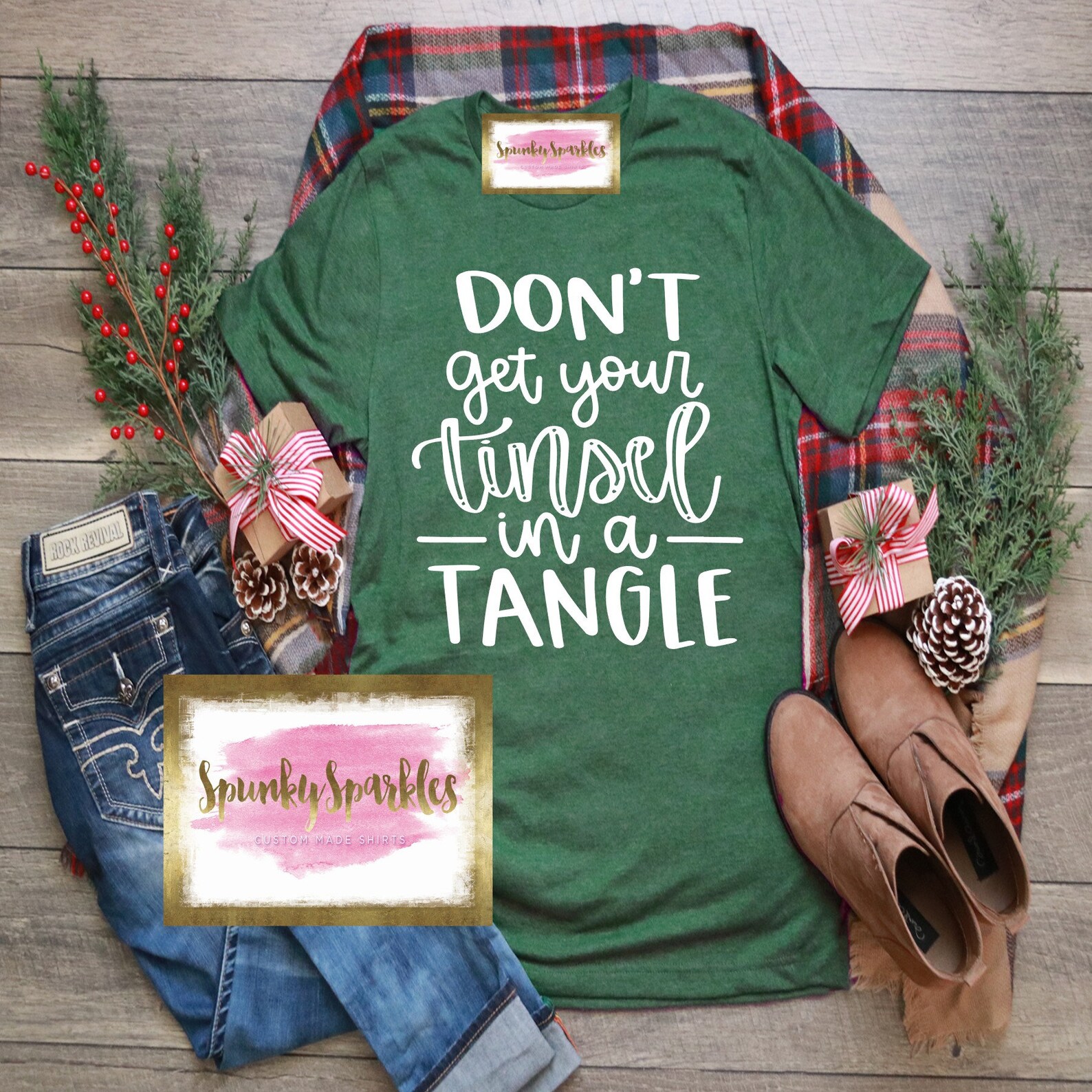 Don't Get Your Tinsel in A Tangle Shirt Funny Christmas - Etsy