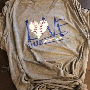 Love Baseball Shirt, Personalized Baseball Shirt, Baseball Mom Shirts, Game Day T-Shirt, Womens Shirt, Plus Size, Baseball Team Shirts, image 1