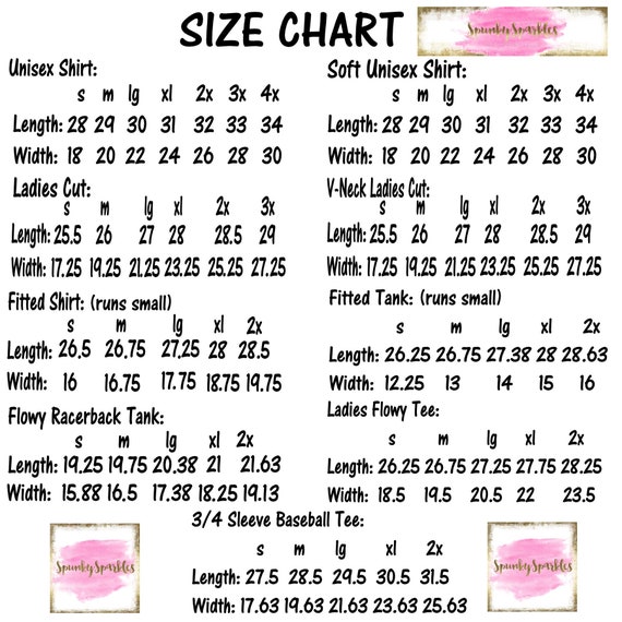 Santa Hustle Size Chart