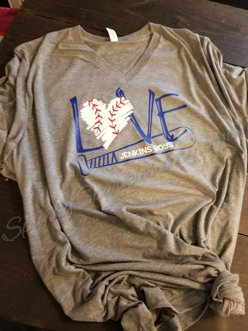Love Baseball Shirt, Personalized Baseball Shirt, Baseball Mom Shirts, Game Day T-Shirt, Womens Shirt, Plus Size, Baseball Team Shirts, image 6
