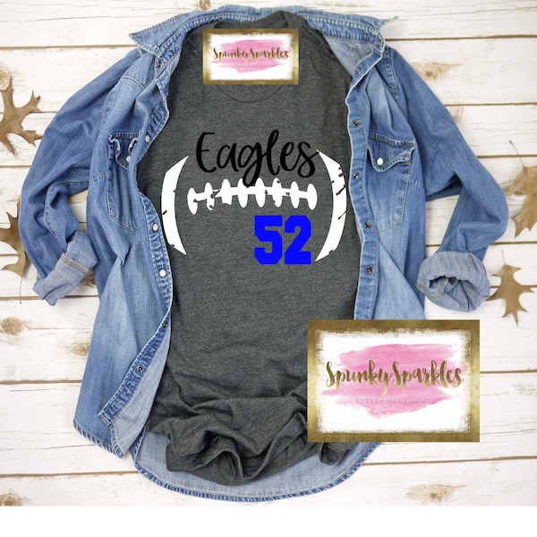 Football Laces Shirt, Custom Football Shirt for Women, Football Mom TShirt, Football Team, Vintage Football, Game Day Shirt, Varsity Tee