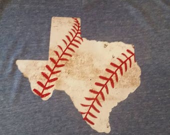 Texas Baseball Shirt, Grungy State Baseball Shirt, Womens Baseball Shirt, Baseball Mom Shirt, Baseball Girlfriend Shirt, Texas State Tank