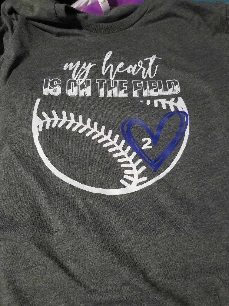 My Heart Is On That Field Shirt Baseball Mom Shirts Baseball | Etsy