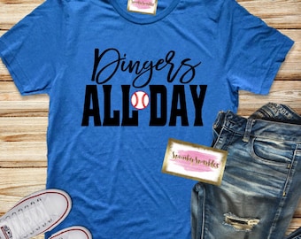 Dingers All Day Shirt, Baseball Mom Shirts, Baseball All Day, Baseball Tank, Baseball T-Shirt, Funny Baseball Shirt, Baseball Vibes