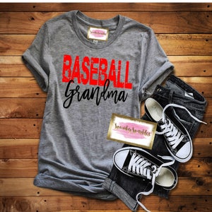 Baseball Grandma Shirt, Funny Baseball Shirt, Grunge Baseball T-Shirt, Baseball Mom Shirt, Gift for Her, Baseball Sweatshirt, Personalized image 1