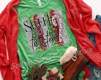 Sweet but Twisted Shirt, Funny Christmas Shirt, Naughty Christmas Shirt, Christmas Candy, Christmas Sweater, Festive Shirt, Womens Shirt