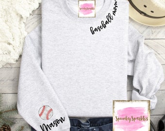 Custom Baseball Mom Sweatshirt, Personalized Sweatshirt, Baseball Mom, Baseball Fan, Baseball Season, Baseball Love, Softball Mom, Gift for