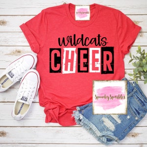 Cheer Shirt, Custom Cheer Shirt, Personalized Cheer Shirt, Cheerleading Shirt, Spirit Shirt, Cheer Sweatshirt, Grunge Spirit T-Shirt, Tank image 1