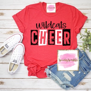 Cheer Shirt, Custom Cheer Shirt, Personalized Cheer Shirt, Cheerleading Shirt, Spirit Shirt, Cheer Sweatshirt, Grunge Spirit T-Shirt, Tank image 1