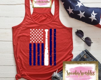 Baseball Flag Tank, Baseball Shirt, Flag Shirt, Flag Tank, 4th of July Shirt, America Shirt, Baseball Mom, Baseball Season, Softball Shirt,