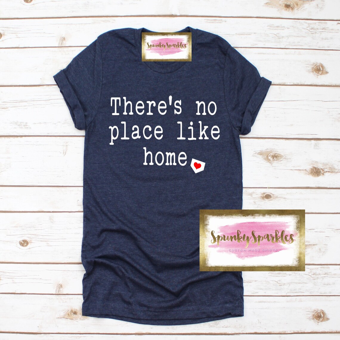 "No Place Like Home" Baseball Fan T-Shirt - 100% Cotton, Purple, Sizes SM-5XL (X-Large)