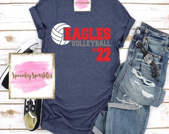 Custom Volleyball Shirt, Personalized Shirt, Volleyball Mom T-Shirt, Volleyball Season, Love Volleyball, Mascot Shirt, Spirit Shirt, Game