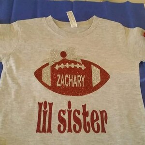 Football Sister Shirt, Football, Sports Sister, Lil Sister Biggest Fan, Big Sister Football Shirt, Girls Football Shirt, Football Shirt image 5