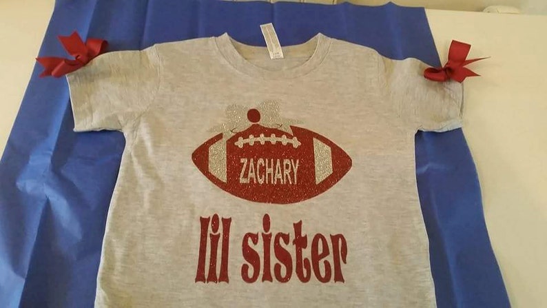 Football Sister Shirt, Football, Sports Sister, Lil Sister Biggest Fan, Big Sister Football Shirt, Girls Football Shirt, Football Shirt image 5