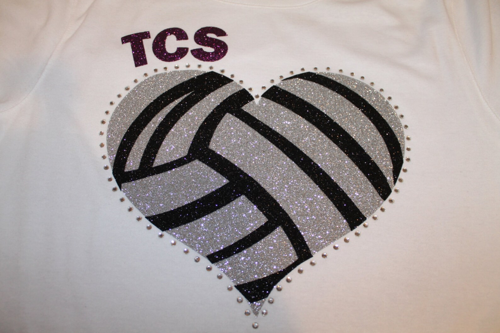 Glitter and Bling Volleyball Heart Shirt Volleyball Heart Etsy
