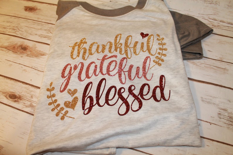 Thankful Grateful and Blessed Shirt, Thankful Shirt, Give Thanks T-Shirt, Thanksgiving Shirt, Thanksgiving, Fall Raglan, Blessed Shirt, image 6