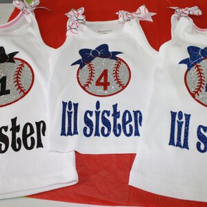 Baseball Sister Shirt, Little Sister Shirt, Girls Shirt, Girls Baseball Tank, Big Sister Shirt, My Brothers Biggest Fan, Personalized Shirt