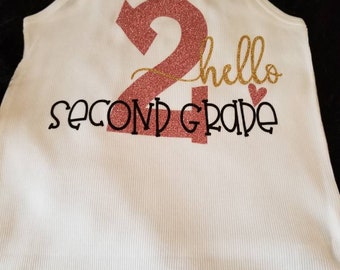 Hello 2nd Grade Shirt, Second Grade, Second Grade Shirt, Back To School, Girls Shirt, School Shirt, Teacher Shirt, 2nd Grade, School Spirit