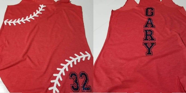 Baseball Laces Tank, Baseball Mom, Personalized Baseball Shirt, Baseball Season, Game Day T-Shirt, Baseball Aunt, Gift for Mom, Sports Mom image 3