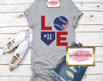 Personalized Baseball Mom Shirt, Custom Number Tee, Softball Gift