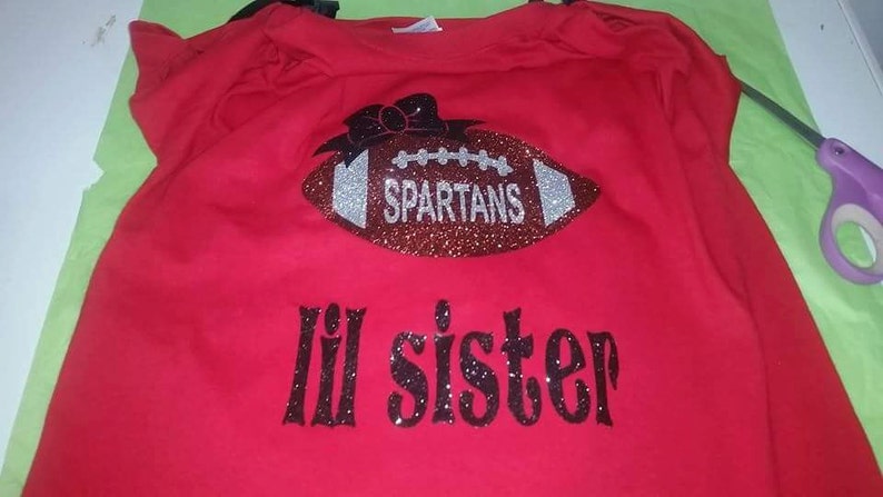 Football Sister Shirt, Football, Sports Sister, Lil Sister Biggest Fan, Big Sister Football Shirt, Girls Football Shirt, Football Shirt image 2