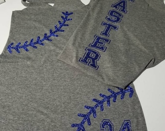 Baseball Laces Tank, Baseball Mom, Personalized Baseball Shirt, Baseball Season, Game Day T-Shirt, Baseball Aunt, Gift for Mom, Sports Mom