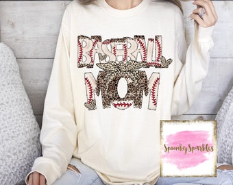 Baseball Mom Laces Shirt, Baseball Sweatshirt, Cute Baseball T-Shirt, Leopard Baseball Shirt, Baseball Season, Baseball Love, Gift for Mom,