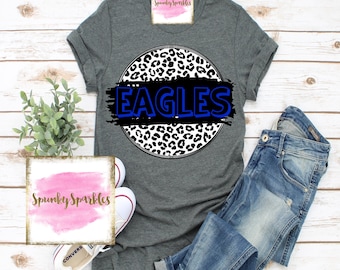 Leopard Print Mascot Shirt, Spirit Shirt, Gift for Her, Sports Fan Shirt, Game Day Shirt, Custom Team Shirt, Plus Size, School Spirit Tee