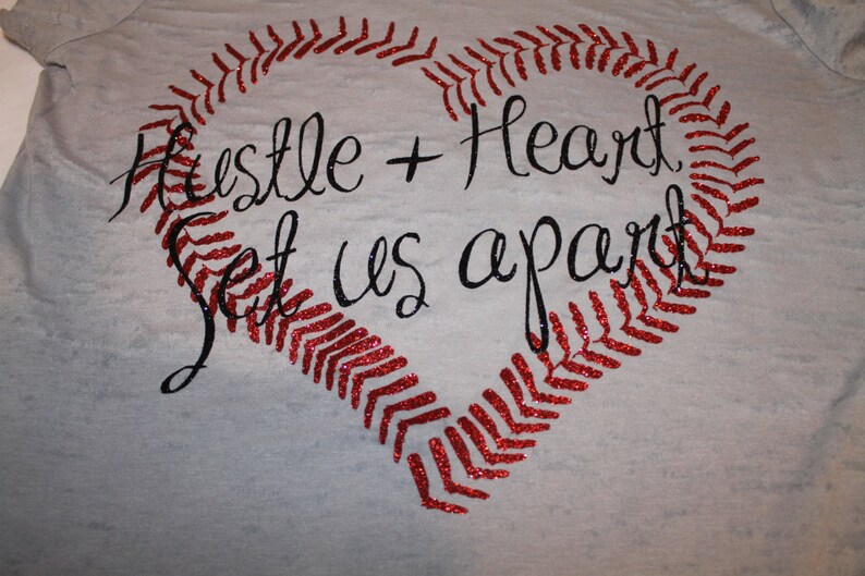 Hustle and Heart Baseball Shirt Baseball Mom Shirt Baseball | Etsy