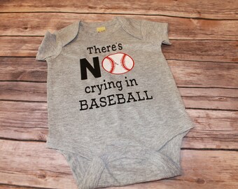 There's no crying in baseball boys shirt, boys baseball shirt, baby boy baseball outfit, baby boy shirt, baby shower gift, baseball shirt