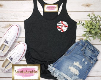 Personalized Baseball Mom Tank Top, Game Day Shirt
