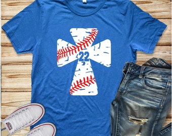 Baseball Cross T-Shirt, Baseball Mom Shirts, Cross Shirt, Baseball Tank, Custom Baseball Shirt, Womens Shirt, Gift for Her, Religious Tee