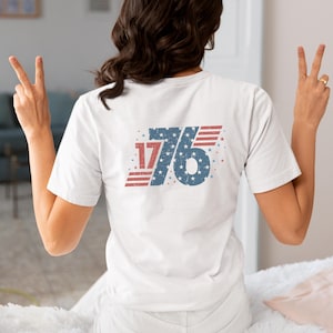 Vintage American Flag Graphic Tee: Patriotic 1776 USA Shirt SPD1152