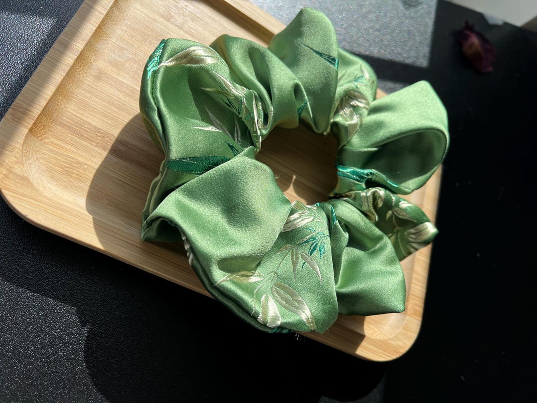 Bamboo Satin Scrunchie, Elegant Design, Nature Inspired Luxury ...