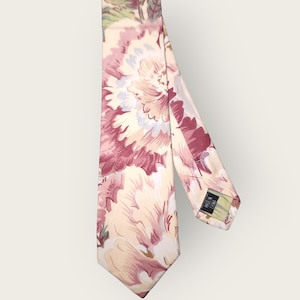 Creme Floral schlanke Krawatte