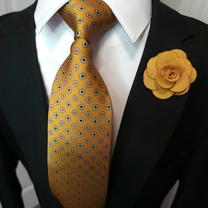 Gold Braun Blumenkrawatte