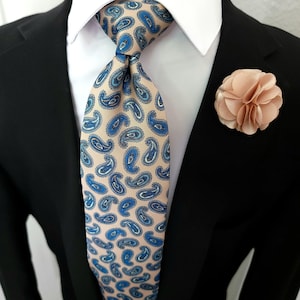 Khaki Blaue Paisley Krawatte