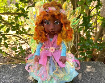 Handmade Fairies, Spring Fairy For Home Decor, OOAK Miniature Dolls, Custom Polymer Clay Art for Indoor Fairy Garden