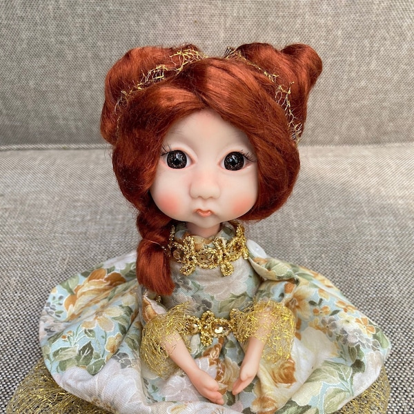 Handgebeeldhouwde Polymer Clay Art Doll, OOAK Art For Home Decor, Doll Collection van kunstenaar