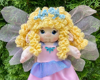 Fairies Handmade for Decor, Miniature Cloth Doll, Unique Fairy Ornament, Soft Sculpture Waldorf Inspired Gift