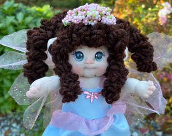 Soft Sculpture Fairy Doll, Fantasy Faeries Decor, Cloth Waldorf Inspired,  Handmade Fae Art Dolls