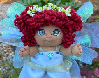 Handmade Cloth Fairy Doll, Unique Soft Sculpture Fairies, OOAK Fairy Art Dolls, Waldorf Inspired For Decor