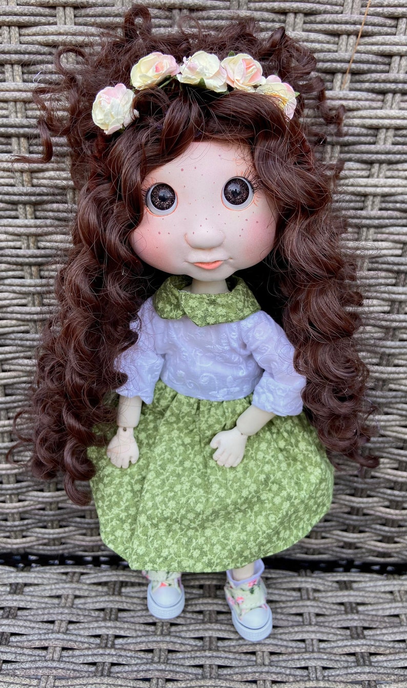 OOAK BJD Doll, Ball Jointed Dolls Full Set, Handmade Custom Art, Collectible Girl for Boudoir Decor image 4